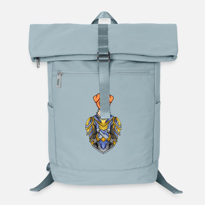 Ritter Hund Hunderasse Foxterrier mit Rüstung Laptop-Rucksack 