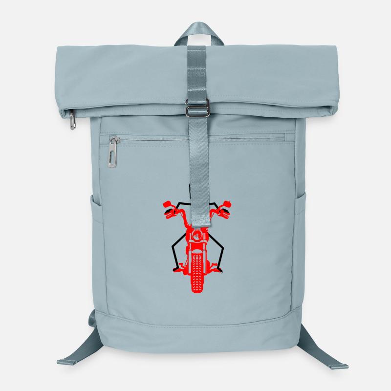 Schwarze Strichmännchen mit rotem Motor Laptop-Rucksack 