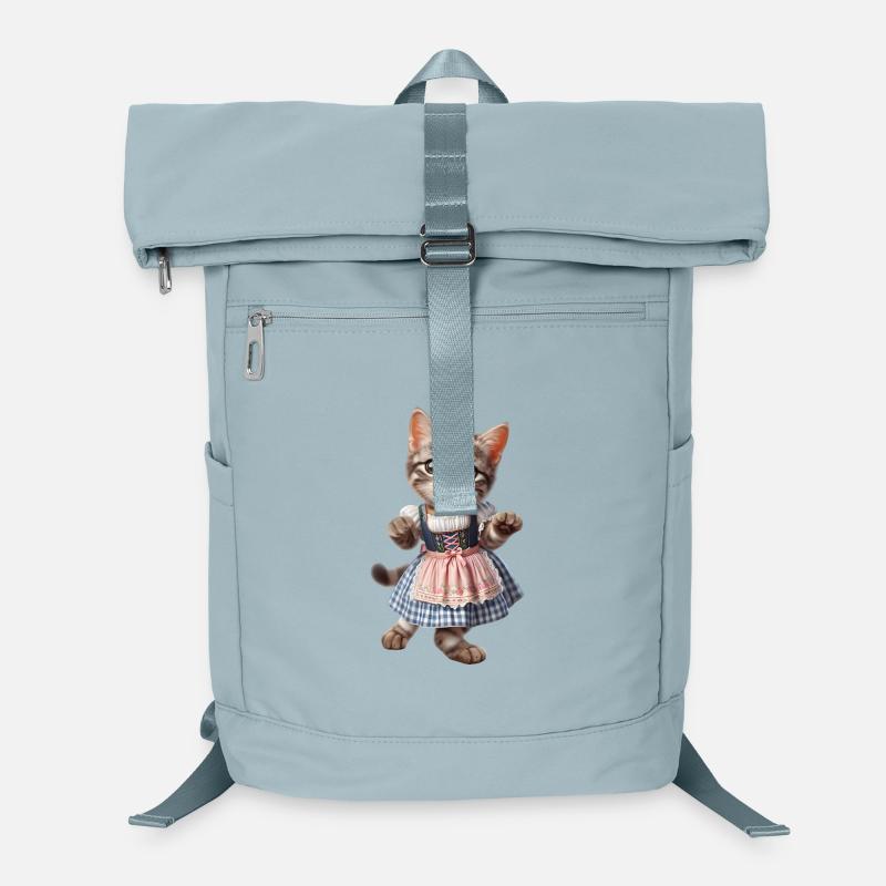 Traditional Cat - Laptop Backpack - ice blue