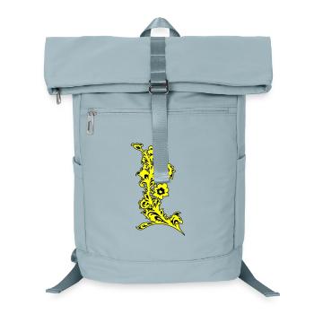 Yellow Flower Detail Ornament - Laptop Backpack - ice blue - Front
