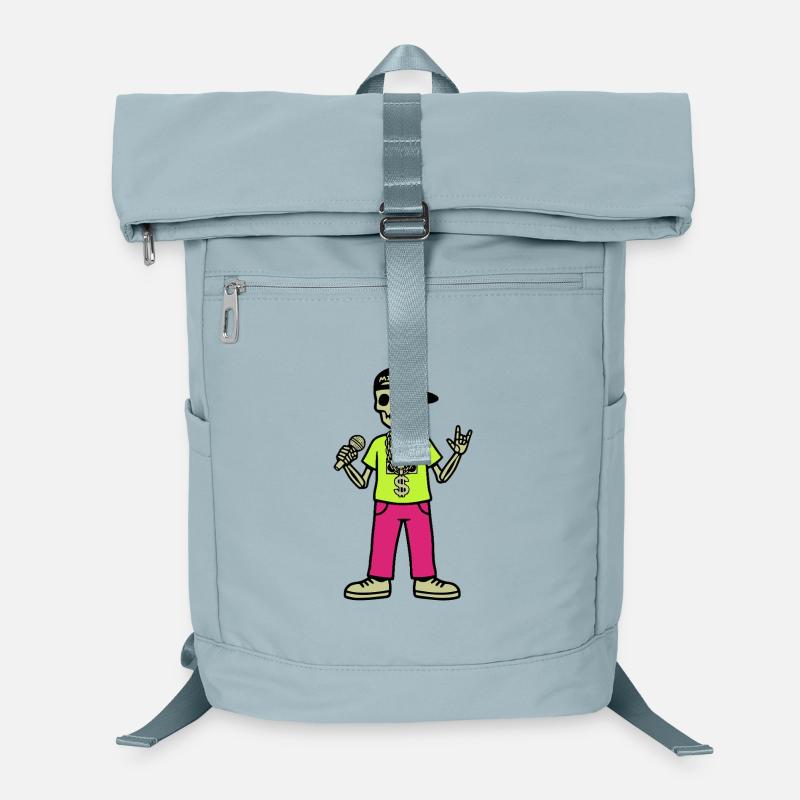 Skeleton Rapper – Mic, Chain & Neon Vibes Laptop Backpack