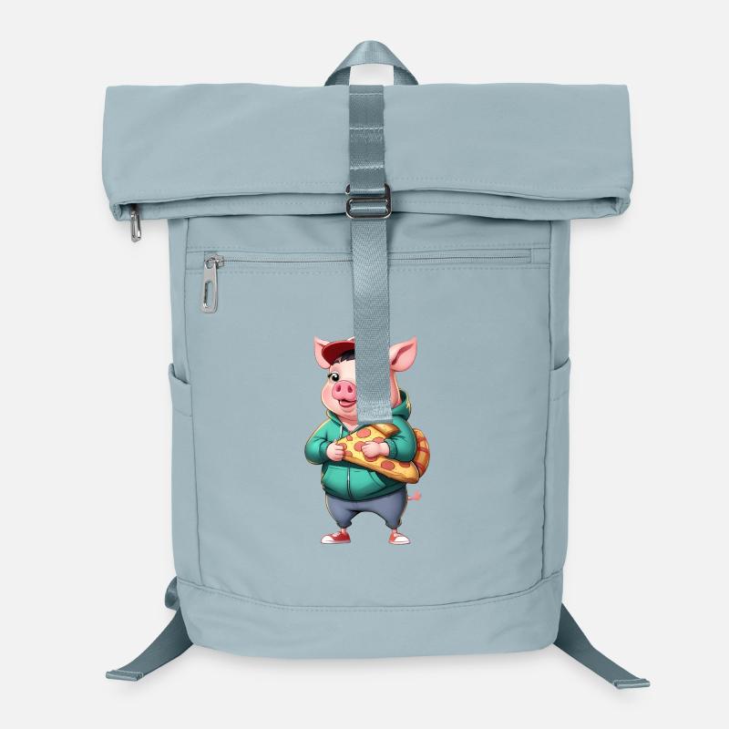 Cochon en sweat à capuche avec part de pizza Sac à dos ordinateur