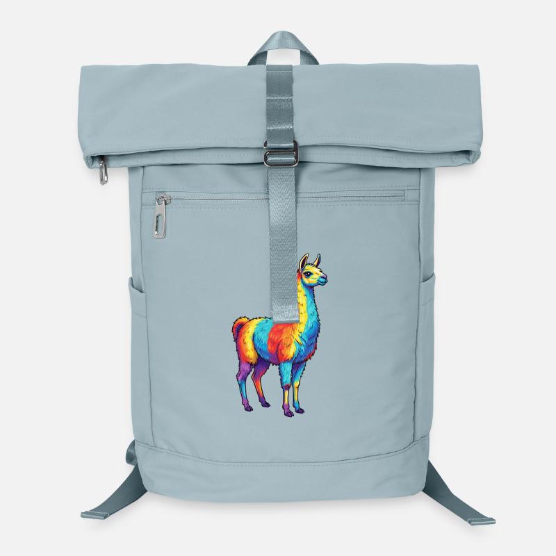 Bunte Lama-Regenbogen-Pop-Art-Aquarell Laptop-Rucksack 