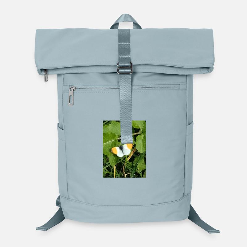 Papillon blanc orange bordures noires Sac à dos ordinateur