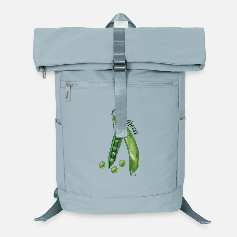 Green pea pod and peas illustration Laptop Backpack