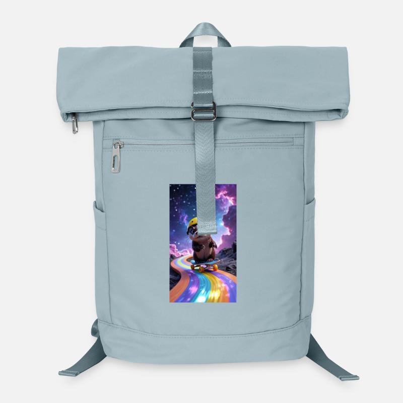Weltraum-Otter mit Skateboard Laptop-Rucksack 