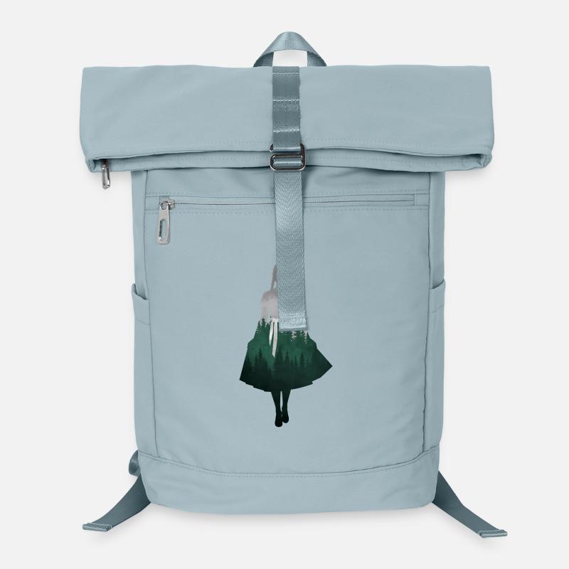 Dirndl Silhouette with Forest – Alpine Style Elegant Laptop Backpack