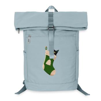 Katze in grünem Stiefel - Laptop-Rucksack  - Eisblau - Vorne
