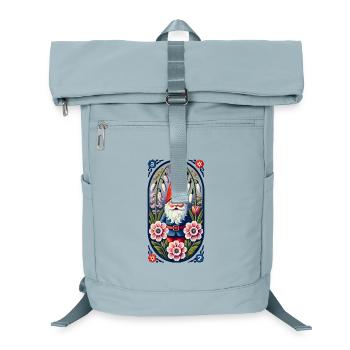 Whimsical Garden Gnome Illustration - Laptop Backpack - ice blue - Front