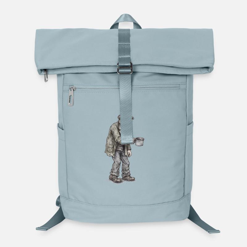 Trauriger Bettler | Straßenwanderer Becher Laptop-Rucksack 