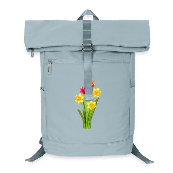 Bunte Tulpen und Osterglocken als Frühlingsgruß - Laptop-Rucksack  - Eisblau - Vorne