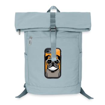 Dog in helmet and diving goggles - Laptop Backpack - ice blue - Front