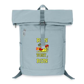 Tony the Yellow Racing Snail - Laptop Backpack - ice blue - Front