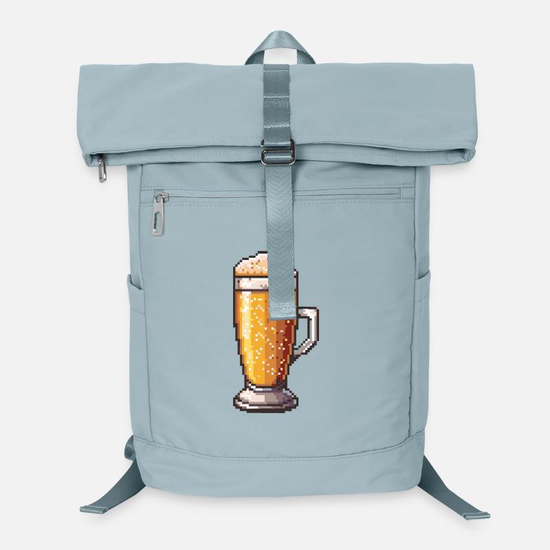Pixelbier Krug Retro Glanz - Sac à dos ordinateur - bleu glacier