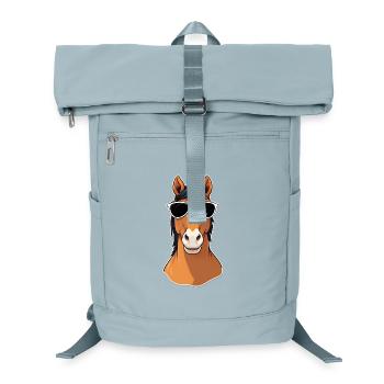 Sonnenbrillen-Pferd Cartoon - Laptop-Rucksack  - Eisblau - Vorne