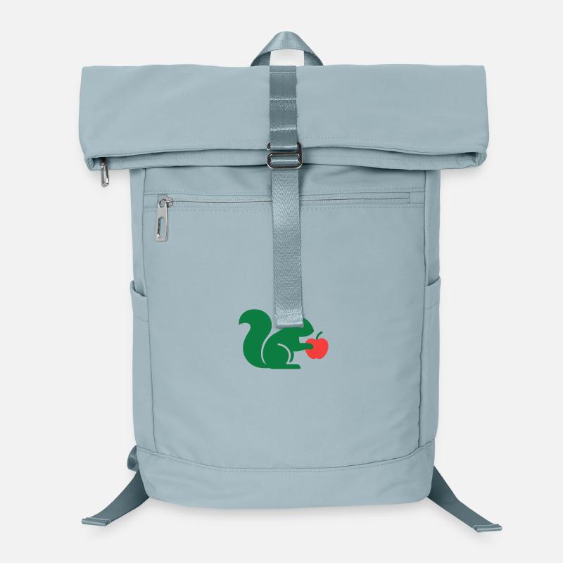 Grünes Eichhörnchen mit Apfel Laptop-Rucksack 