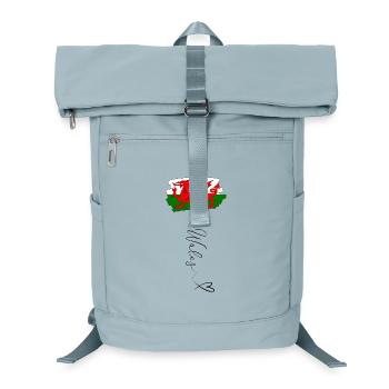 Wales Flagge Y Ddraig Goch Walisischer Drache - Laptop-Rucksack  - Eisblau - Vorne
