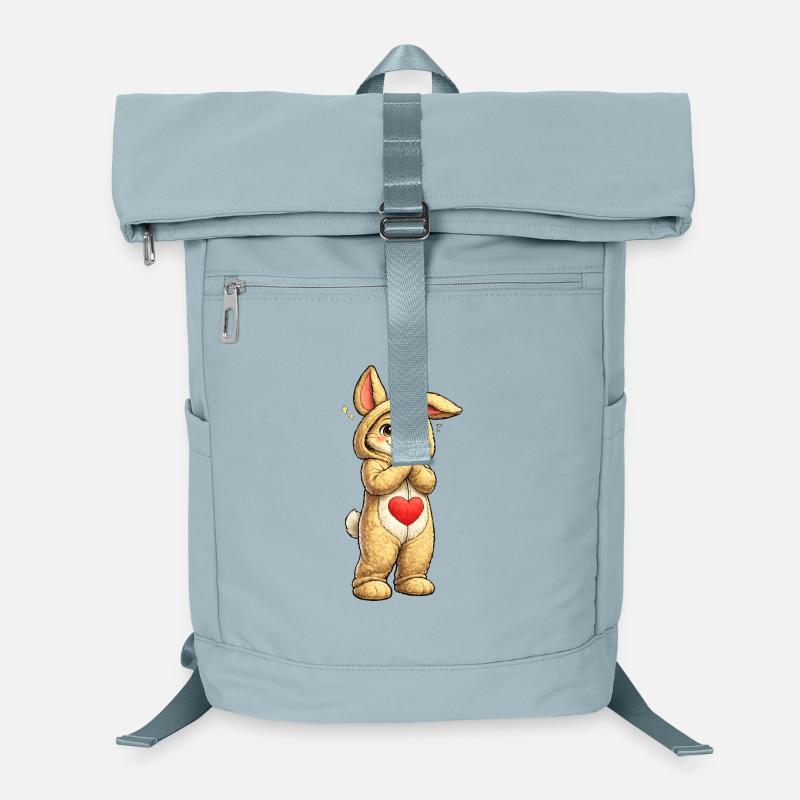 Lapin timide au cœur rouge Sac à dos ordinateur