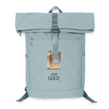 Liquid Gold Kanister Design Spruch - Laptop-Rucksack  - Eisblau - Vorne