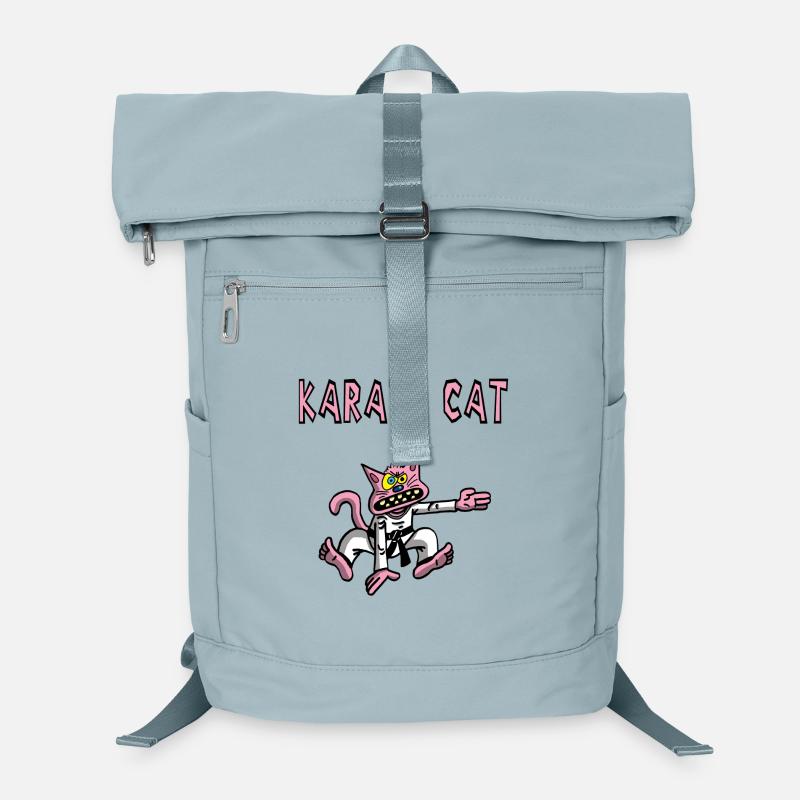 Pink cat and karate Laptop Backpack