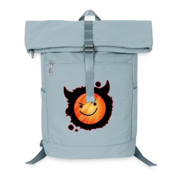 niedlicher Teufel in Flammen und glühendem Gesicht - Laptop-Rucksack  - Eisblau - Vorne