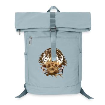 gemütliche Holzfäller Hütte im winterlichen Wald - Laptop-Rucksack  - Eisblau - Vorne