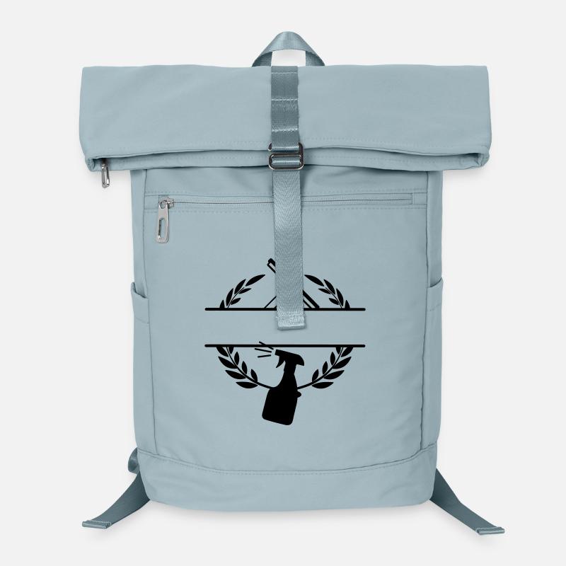 Logo de laveuse de vitres plus propre couronne de laurier Sac à dos ordinateur