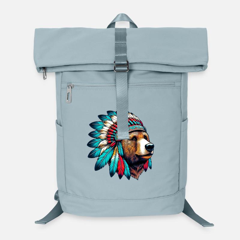 American Indian Bear American Redskin Laptop Backpack