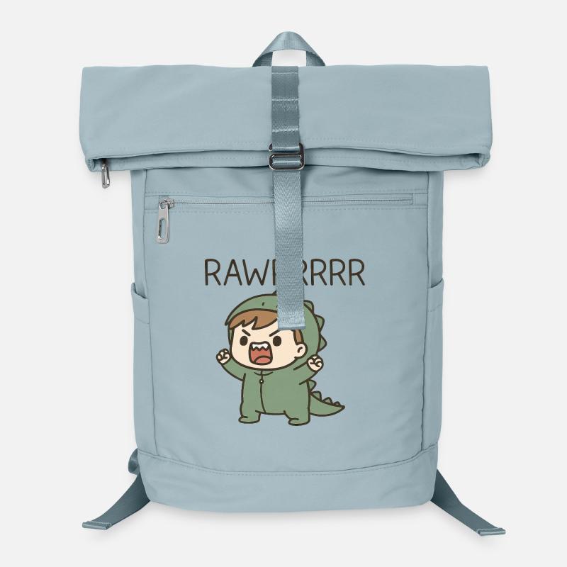 Cute Dino T-Rex Costumed Roaring Cartoon Small Laptop Backpack