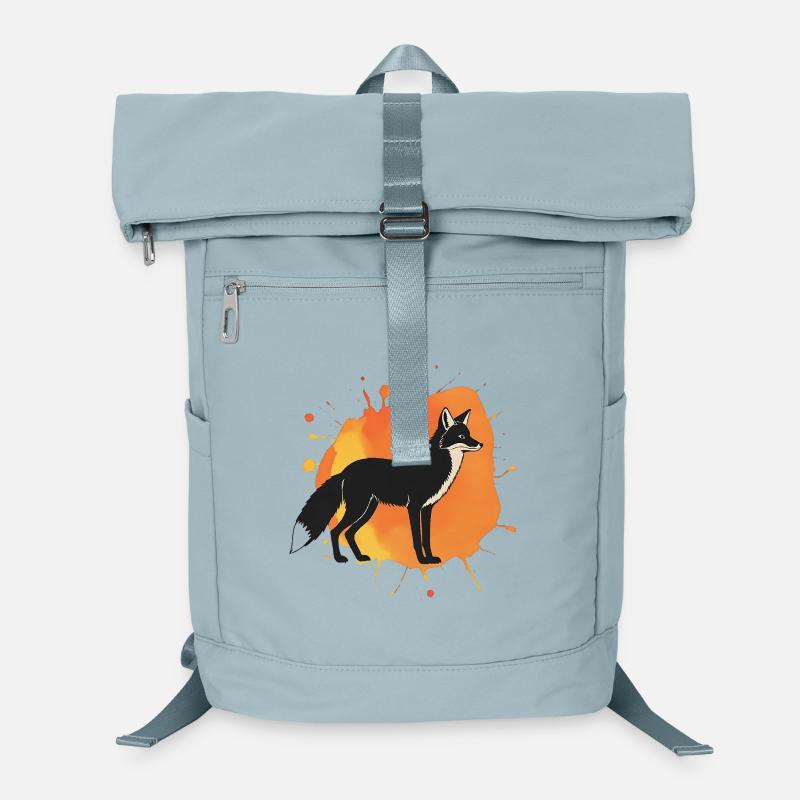 Silhouette de chien faucon avec fond orange - Sac à dos ordinateur - bleu glacier