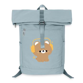 Entzückender Bär mit Kopfhörer-Design - Laptop-Rucksack  - Eisblau - Vorne