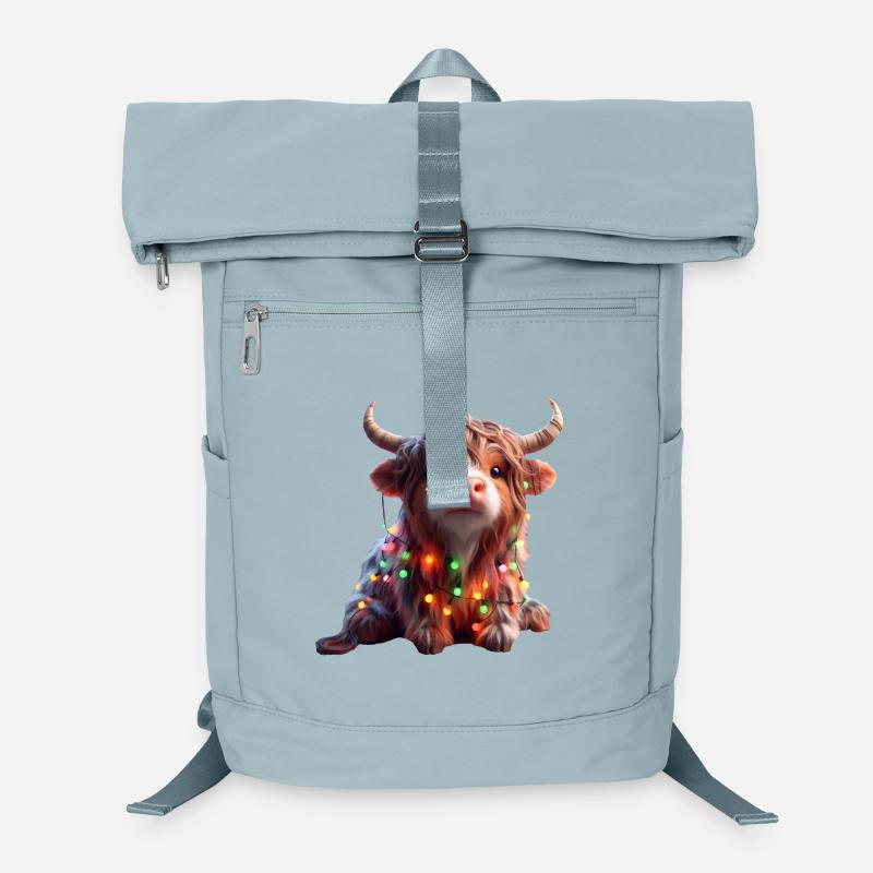 Cute cow with fairy lights Laptop Backpack