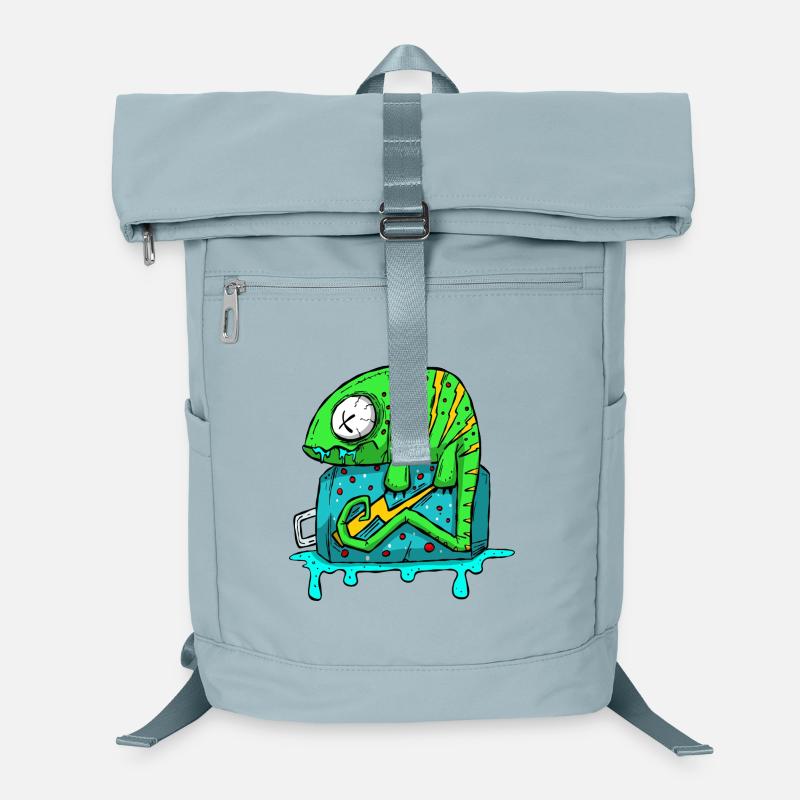 Canette de boisson énergisante Caméléon. Grafitti de bande dessinée Sac à dos ordinateur