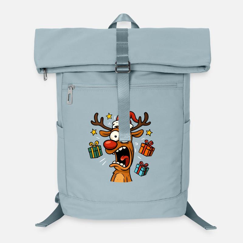 Renne drôle de Noël fou effrayé Sac à dos ordinateur