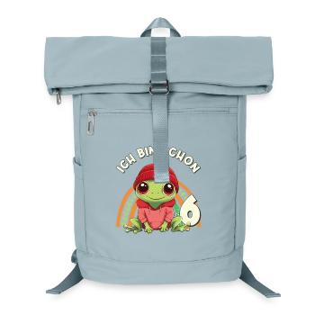6th Birthday Frog Rainbow Cute Cute - Laptop Backpack - ice blue - Front