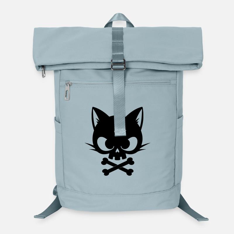 Crâne de chat avec os | Icône gothique mignonne Sac à dos ordinateur