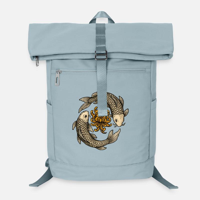 Koi Kreislauf Chrysanthemen Laptop-Rucksack 