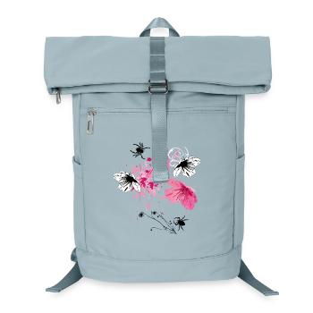  Blüten Fantasie - Laptop-Rucksack  - Eisblau - Vorne