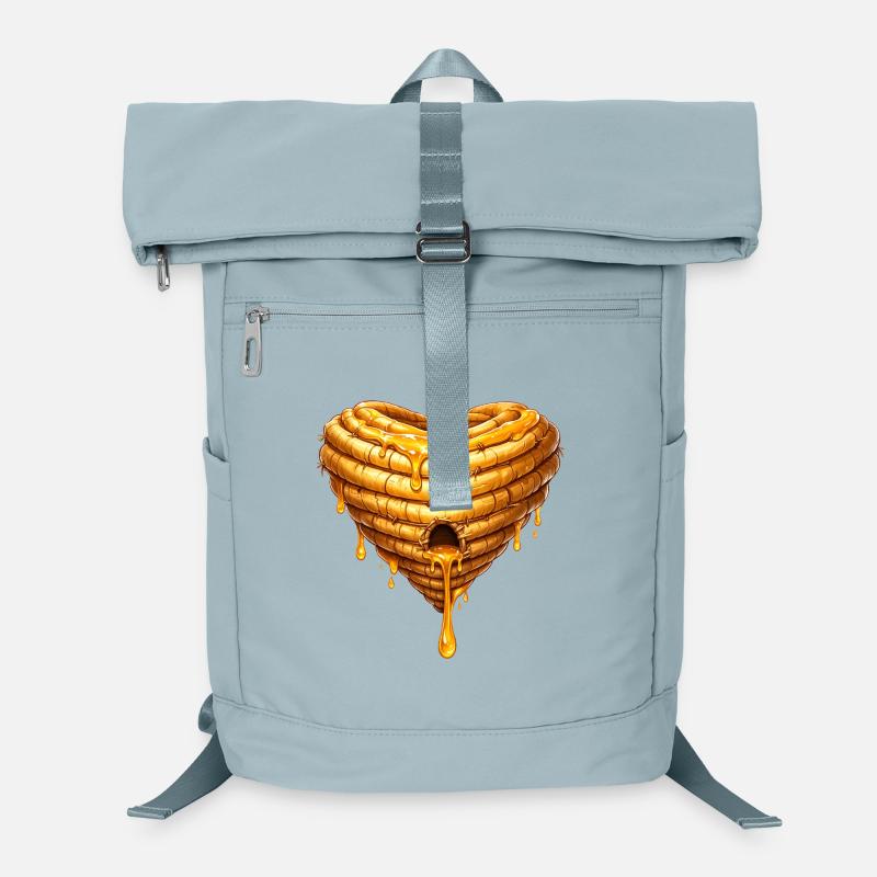 Heart Beehive with Honey Illustration Laptop Backpack
