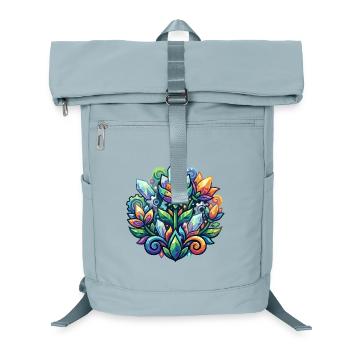 Kristallmandala Blütenzauber mechanische Blumen - Laptop-Rucksack  - Eisblau - Vorne