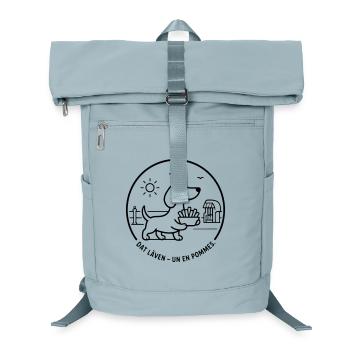 Dackel dat Läven un een Pommes - Laptop-Rucksack  - Eisblau - Vorne