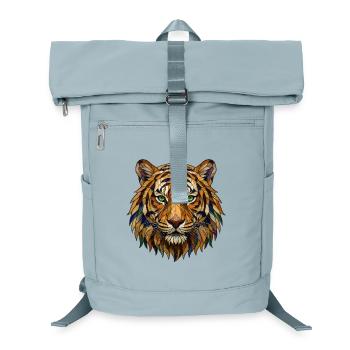 Stained Glass Tiger Portrait Mosaic Art - Laptop Backpack - ice blue - Front