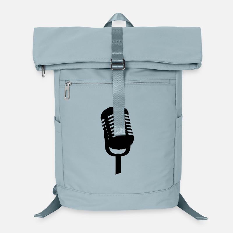 Vintage Microphone Silhouette Sac à dos ordinateur
