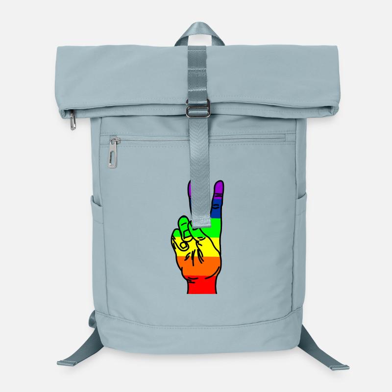 Rainbow hand peace Laptop Backpack
