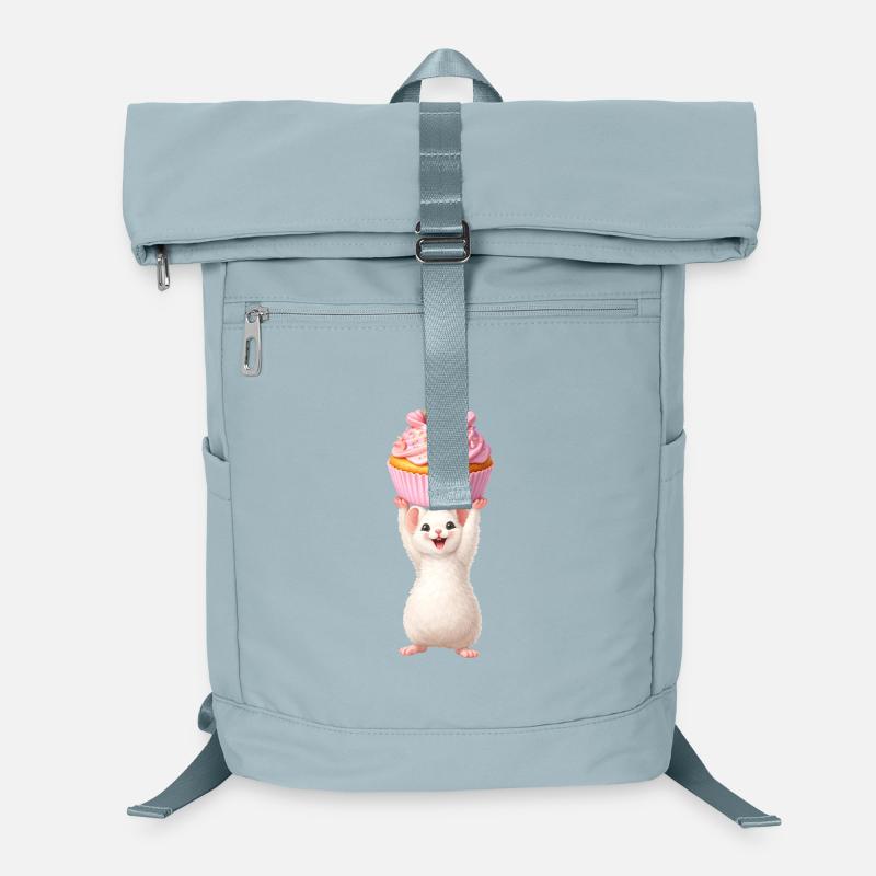 Souris mignonne avec un cupcake à la fraise Sac à dos ordinateur