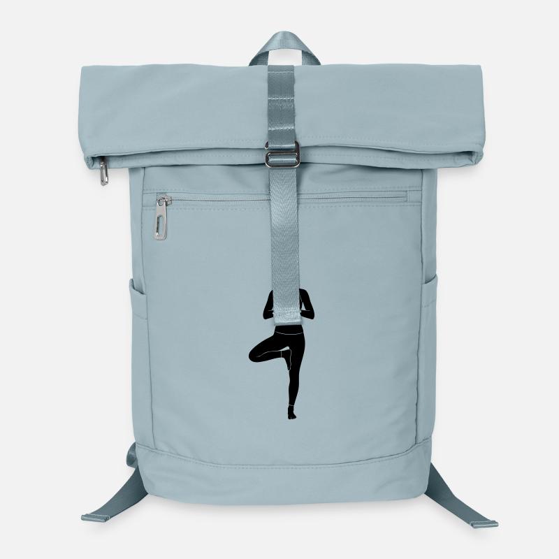 Silhouette de yoga en posture de l’arbre Sac à dos ordinateur