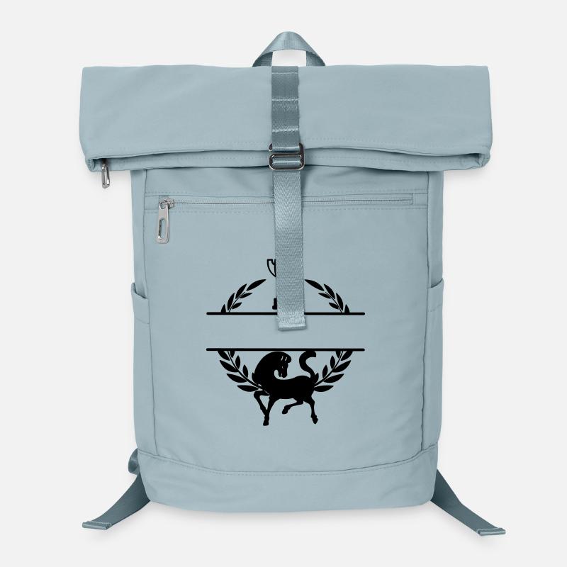 Pferd im Lorbeerkranz mit Becher Laptop-Rucksack 