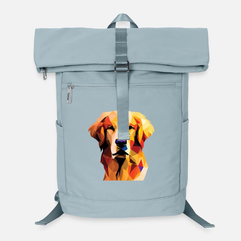 Golden Retriever Dog Polygon Laptop Backpack