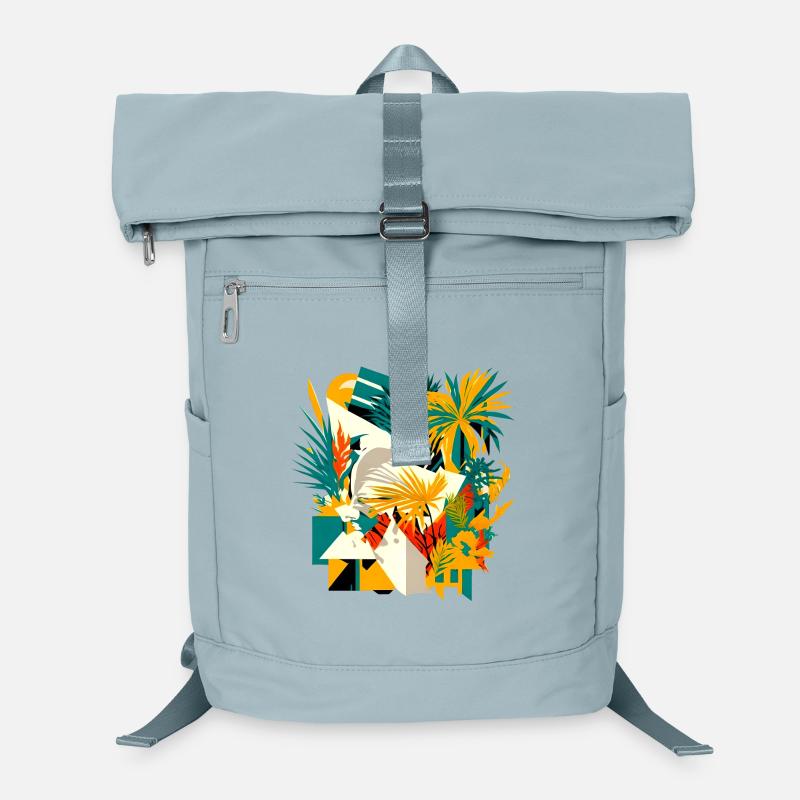 Palmen und Blumen aus kubischer Sicht Laptop-Rucksack 