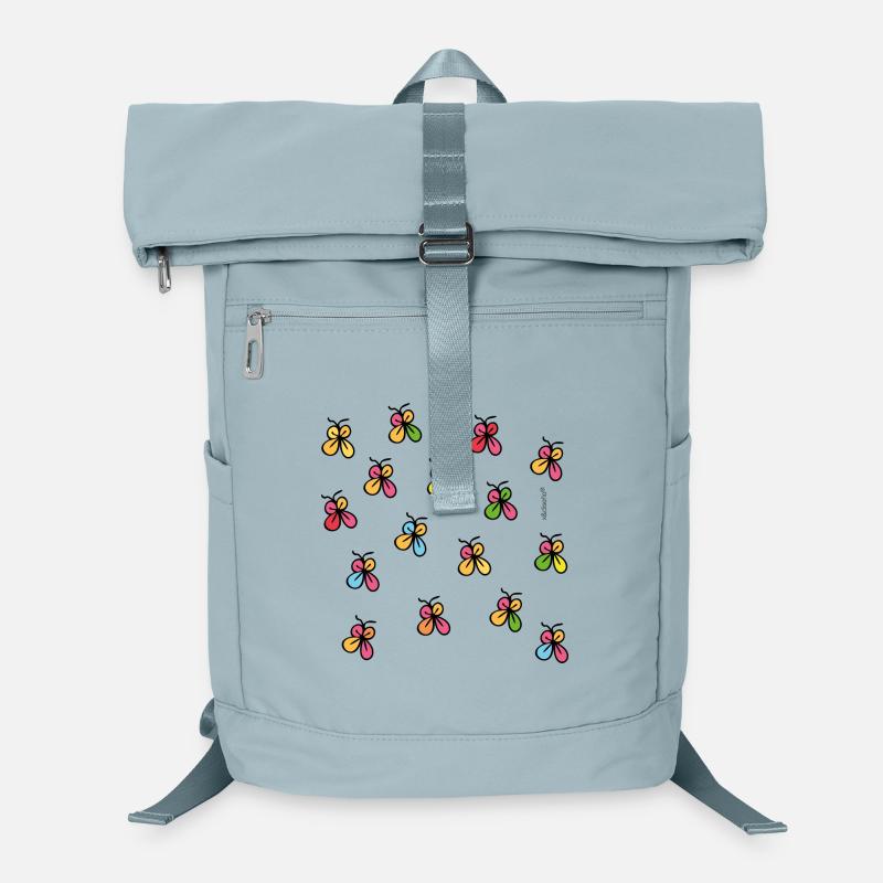 Neonschmetterlinge in schwarzer Silhouette Laptop-Rucksack 